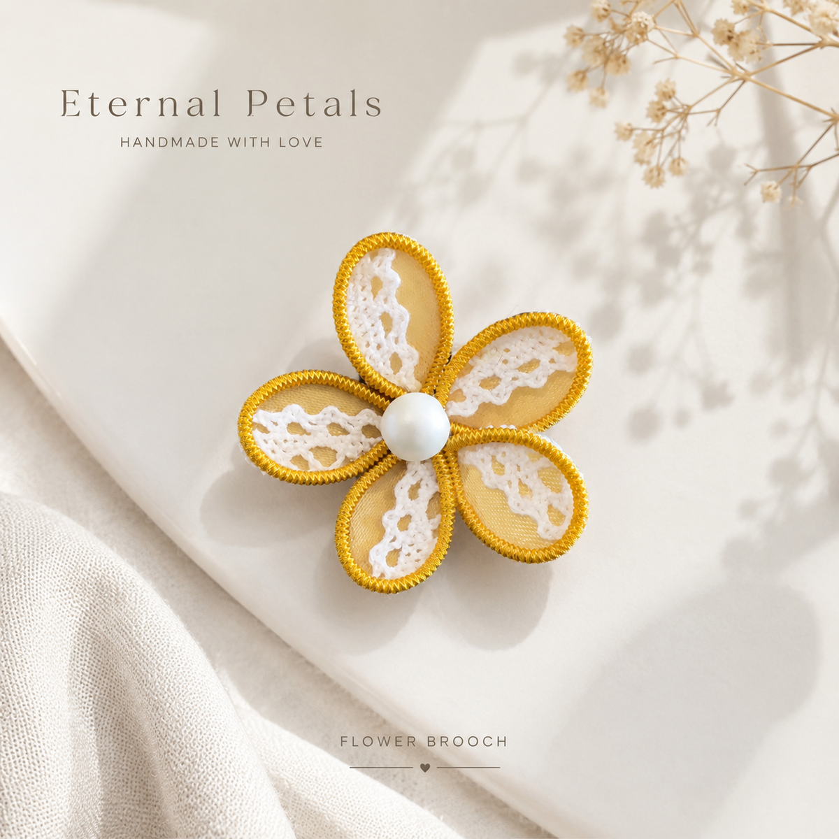 Handcrafted Flower Brooch
