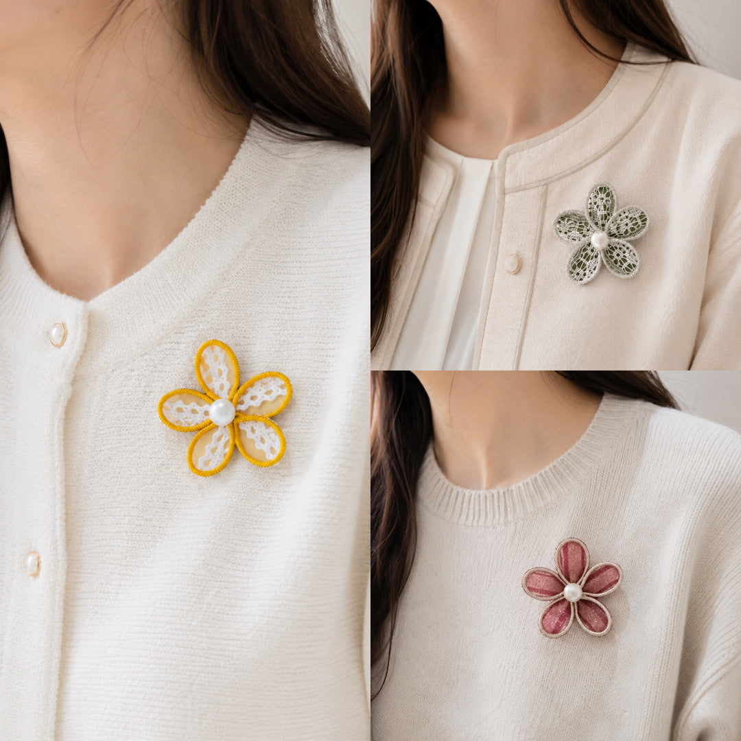 Handcrafted Flower Brooch